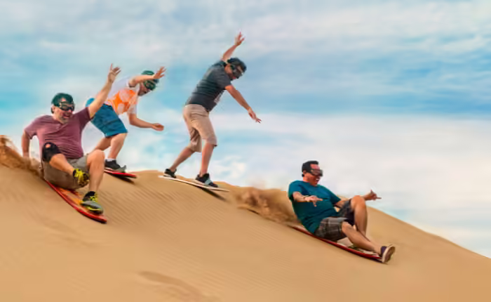 Sandboarding in Merzouga Dunes