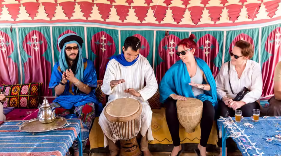 playing music in the desert